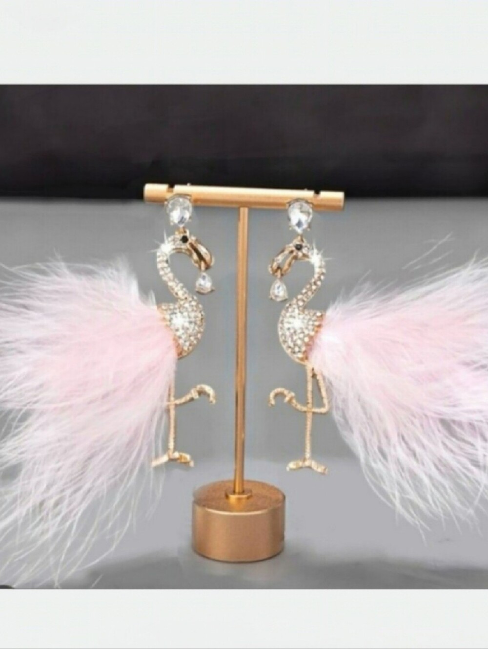 🌺Flamingo Feather Rhinestone Earings Flamingo Accessories Flamingo Jewelry